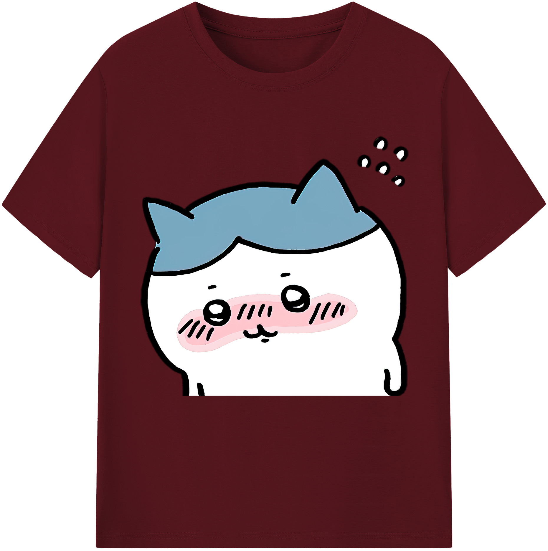 （画像用） ちいかわ ハチワレ Chii-kawa hachiware 綿100％半袖Tシャツ（フロントプリント）